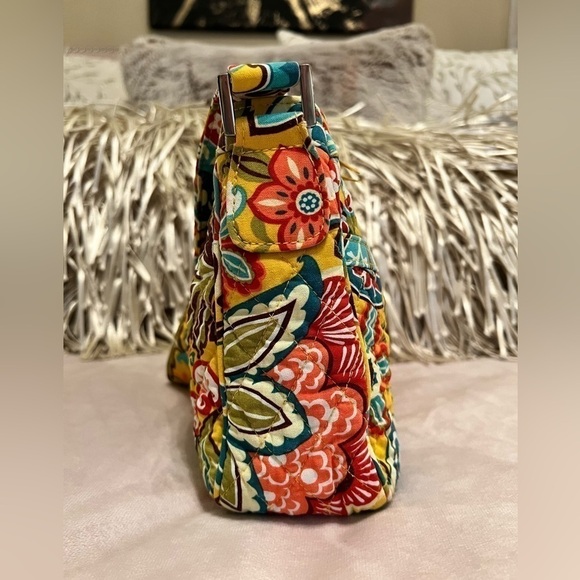 VERA BRADLEY Provincial Cassidy Shoulder Bag 1 Strap Zip Top Yellow East West - Picture 5 of 11